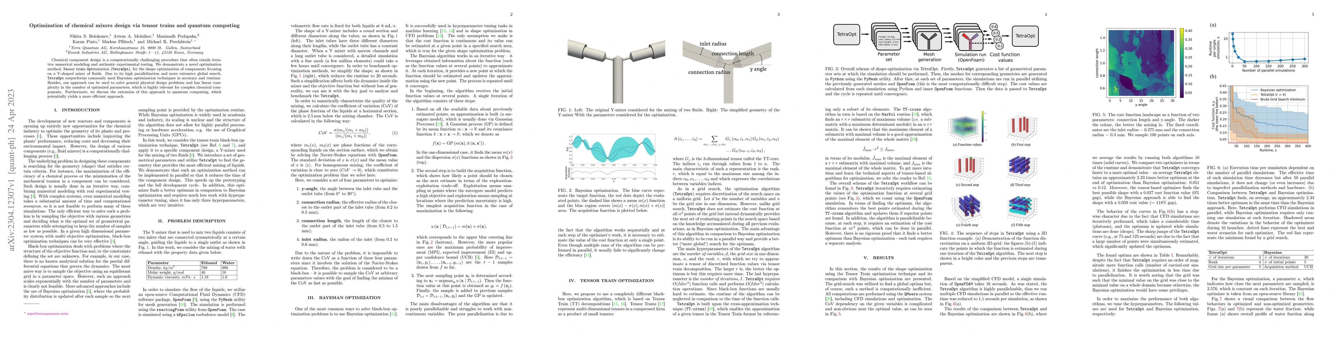 Thumbnail for Optimization of chemical mixers design via tensor trains and quantum
  computing