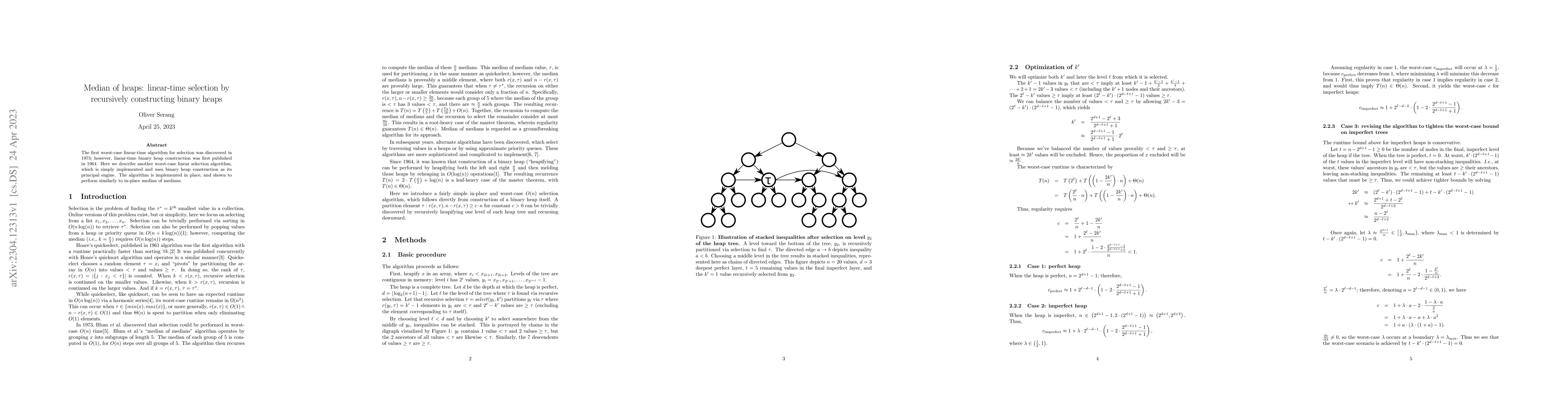Thumbnail for Median of heaps: linear-time selection by recursively constructing
  binary heaps