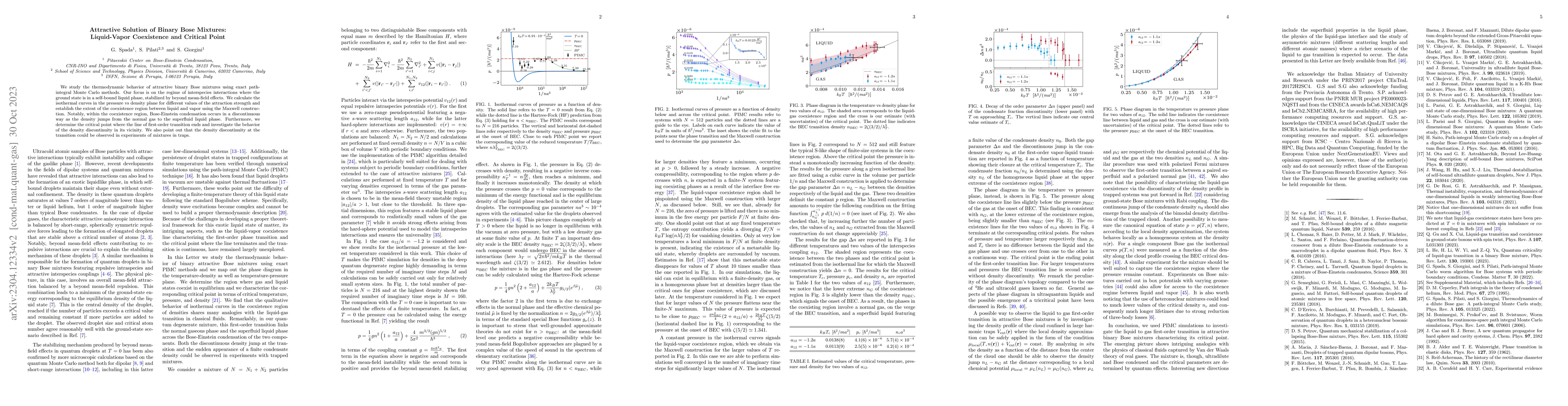 Thumbnail for Attractive Solution of Binary Bose Mixtures: Liquid-Vapor Coexistence
  and Critical Point