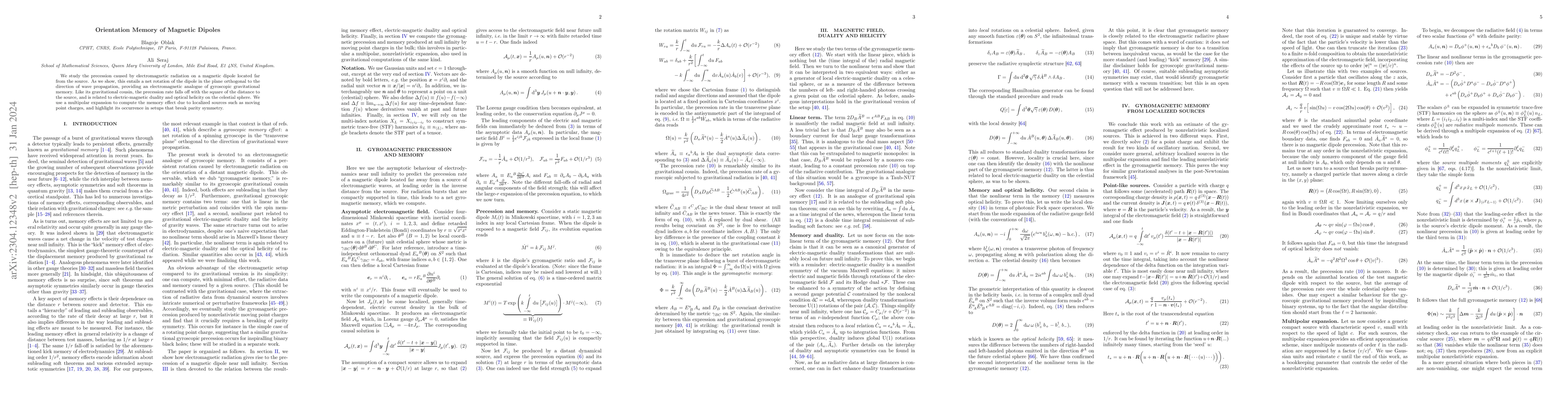 Thumbnail for Orientation Memory of Magnetic Dipoles