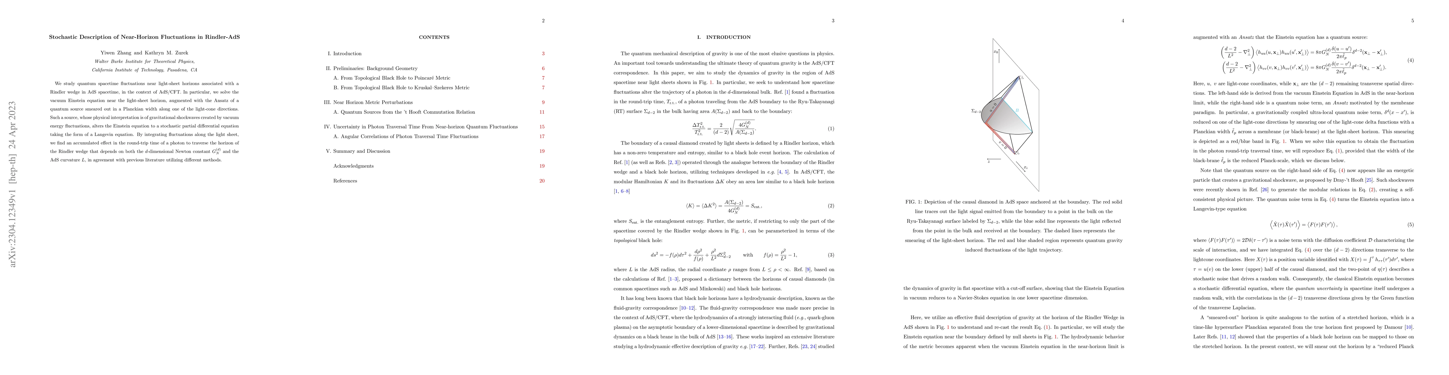 Thumbnail for Stochastic Description of Near-Horizon Fluctuations in Rindler-AdS