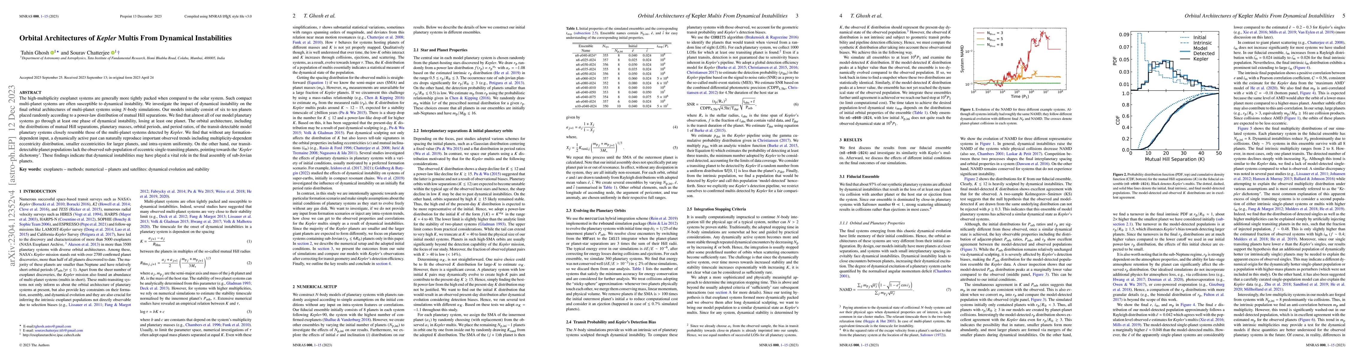 Thumbnail for Orbital Architectures of Kepler Multis From Dynamical Instabilities