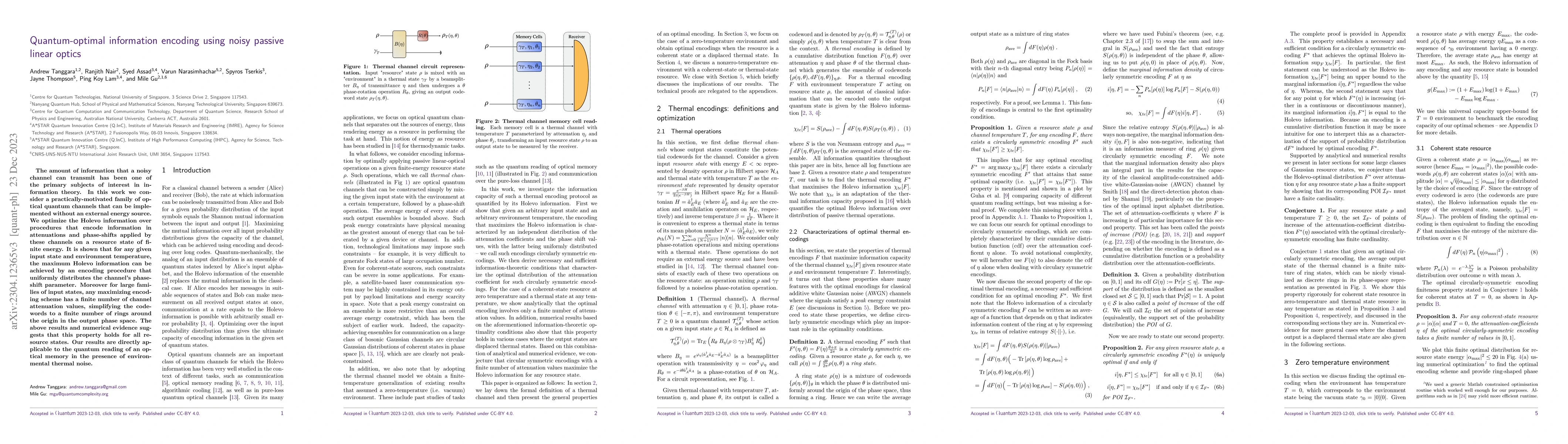 Thumbnail for Quantum-optimal information encoding using noisy passive linear optics