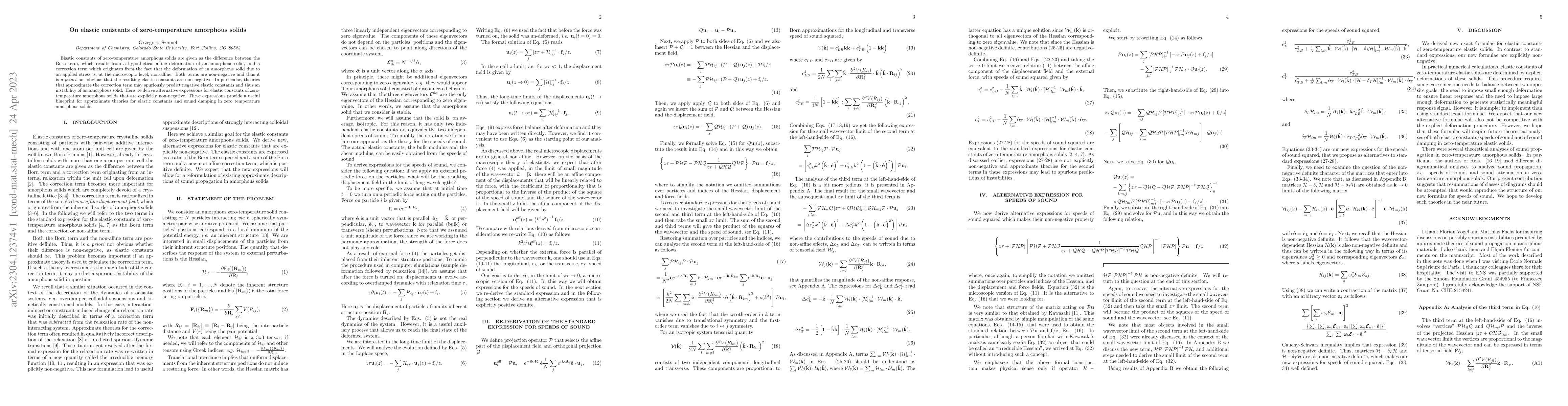 Thumbnail for On elastic constants of zero-temperature amorphous solids