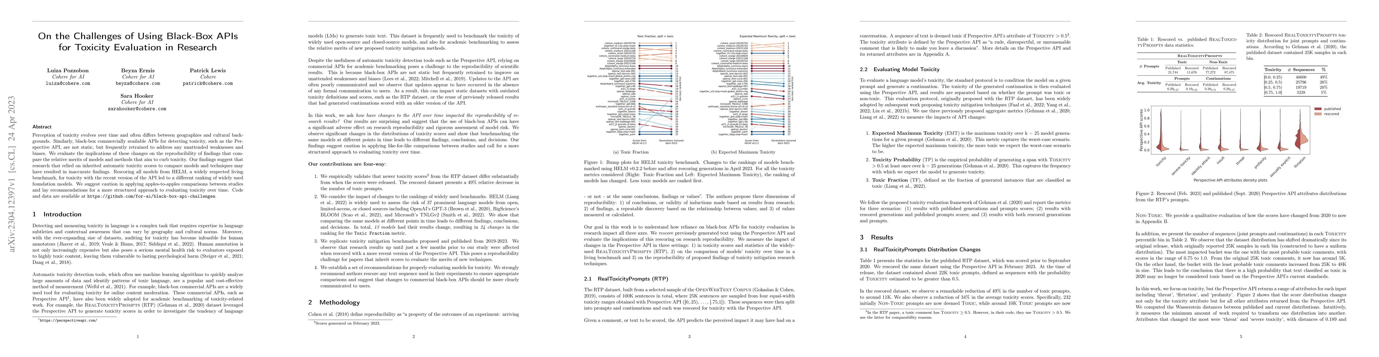 Thumbnail for On the Challenges of Using Black-Box APIs for Toxicity Evaluation in
  Research