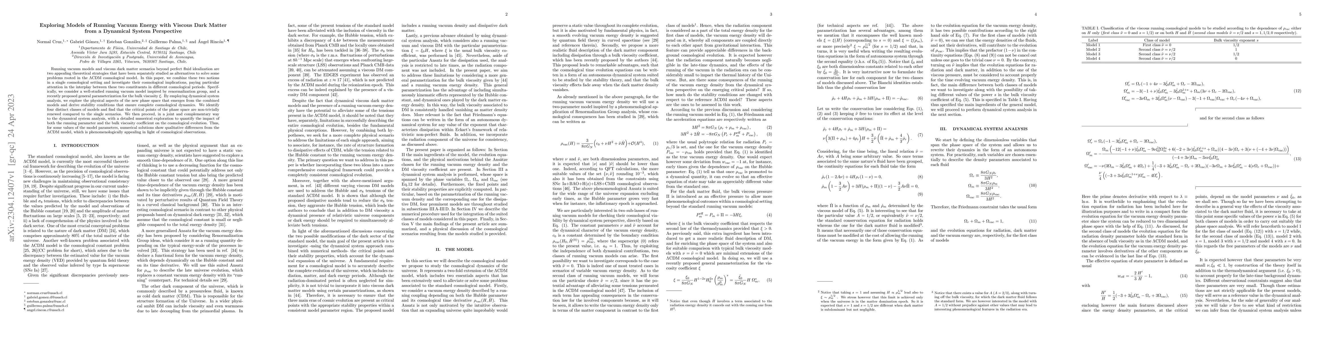 Thumbnail for Exploring Models of Running Vacuum Energy with Viscous Dark Matter from
  a Dynamical System Perspective