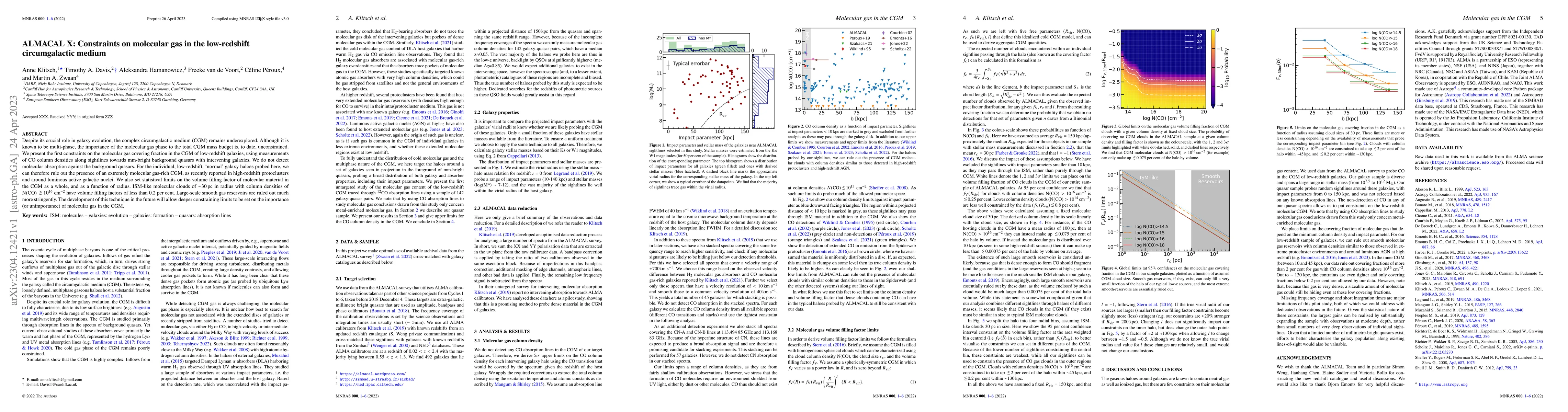 Thumbnail for ALMACAL X: Constraints on molecular gas in the low-redshift
  circumgalactic medium