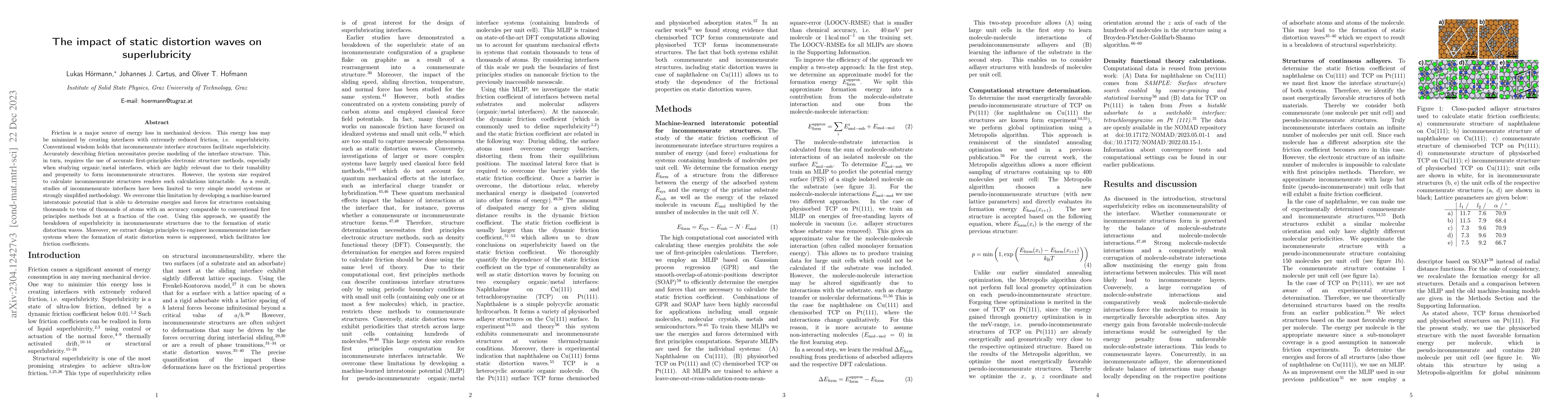 Thumbnail for The impact of static distortion waves on superlubricity