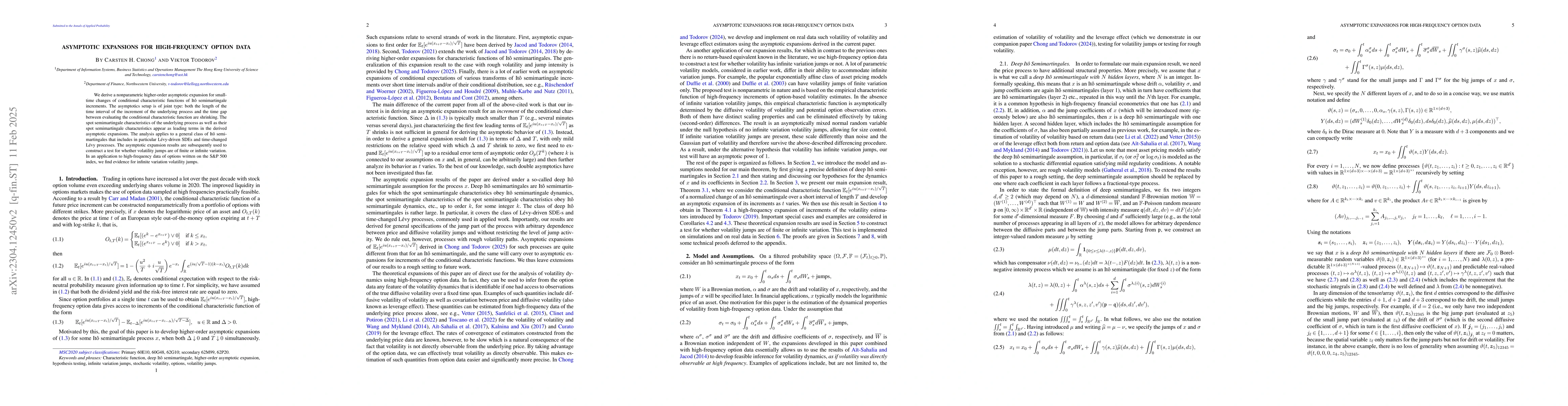 Thumbnail for Asymptotic Expansions for High-Frequency Option Data