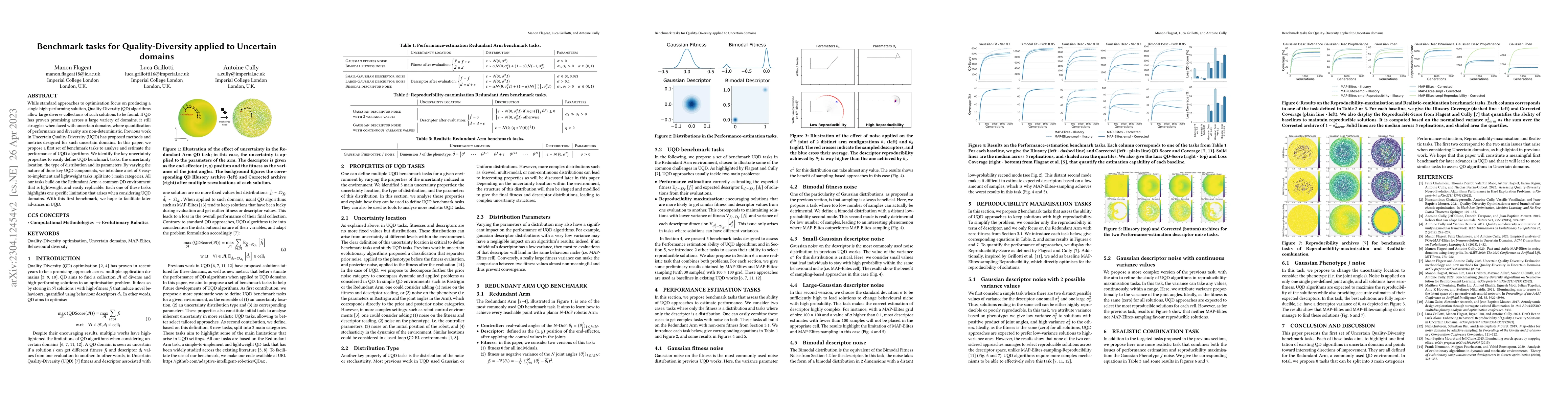 Thumbnail for Benchmark tasks for Quality-Diversity applied to Uncertain domains