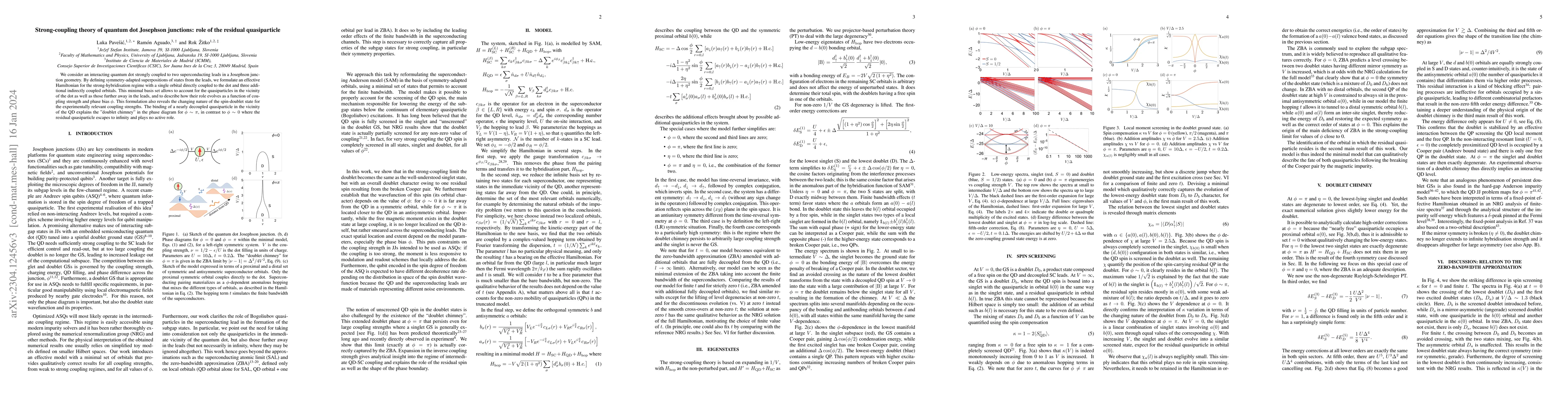Thumbnail for Strong-coupling theory of quantum dot Josephson junctions: role of the
  residual quasiparticle