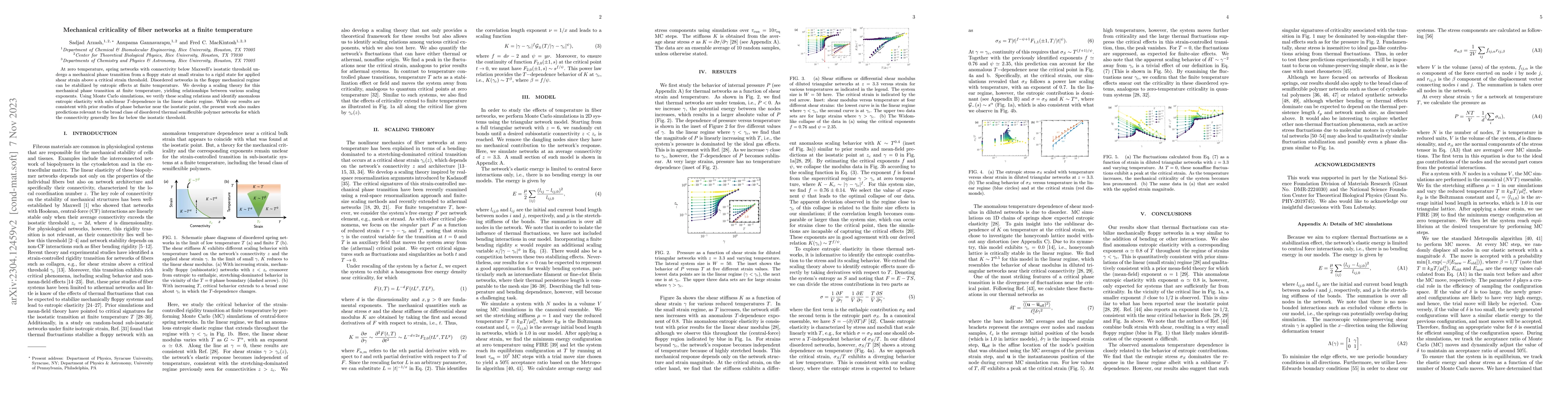 Thumbnail for Mechanical criticality of fiber networks at a finite temperature