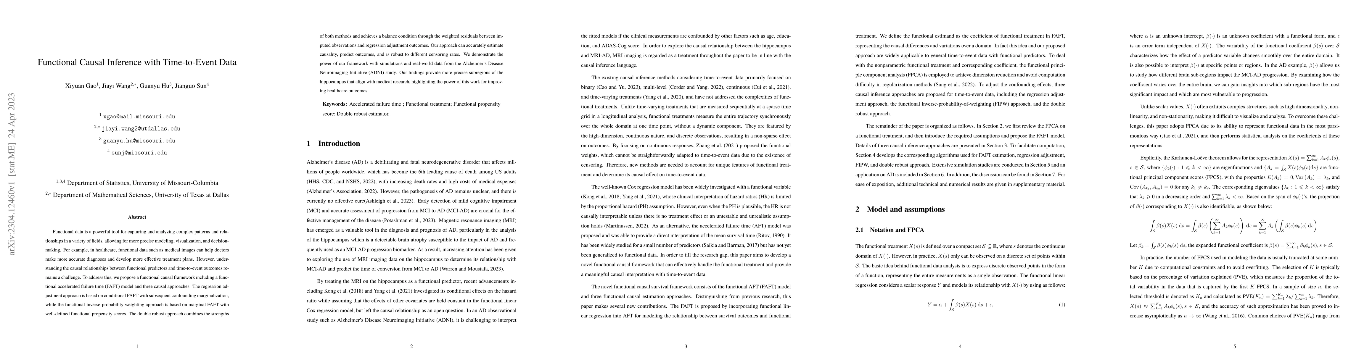Thumbnail for Functional Causal Inference with Time-to-Event Data
