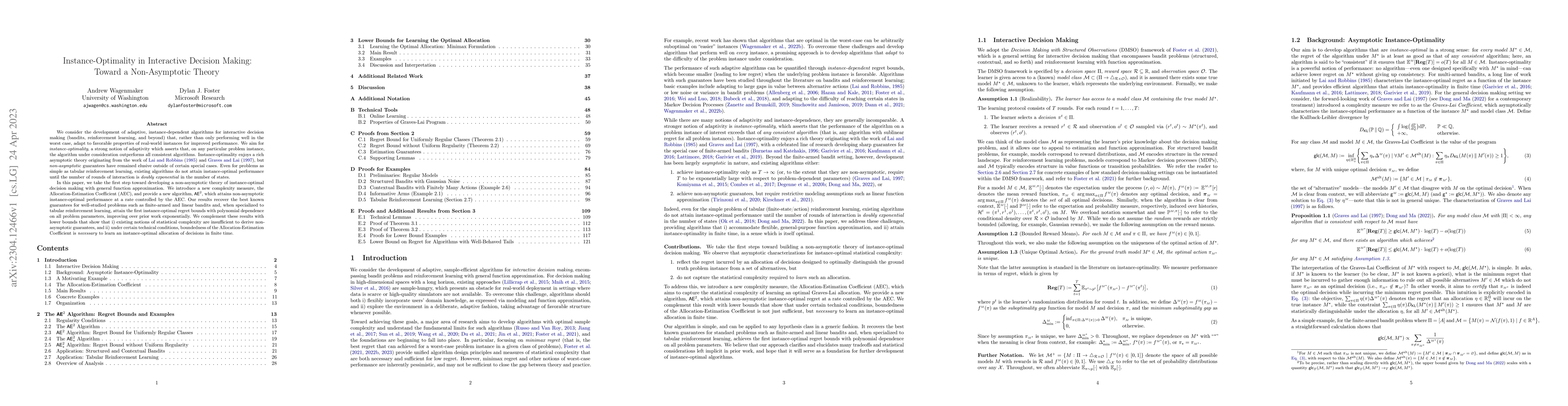 Thumbnail for Instance-Optimality in Interactive Decision Making: Toward a
  Non-Asymptotic Theory