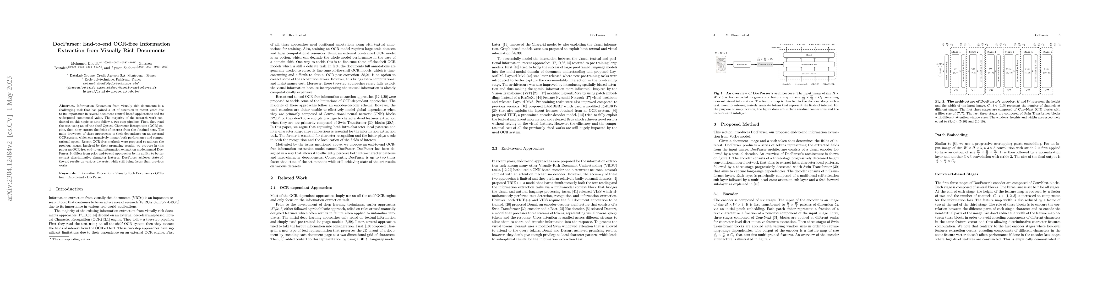 Thumbnail for DocParser: End-to-end OCR-free Information Extraction from Visually Rich
  Documents
