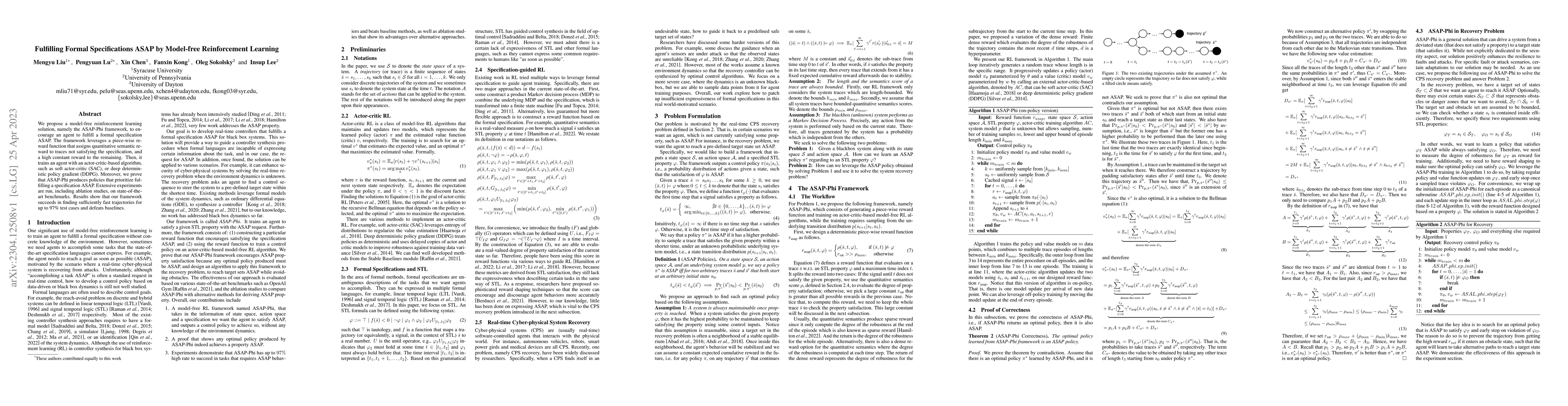 Thumbnail for Fulfilling Formal Specifications ASAP by Model-free Reinforcement
  Learning