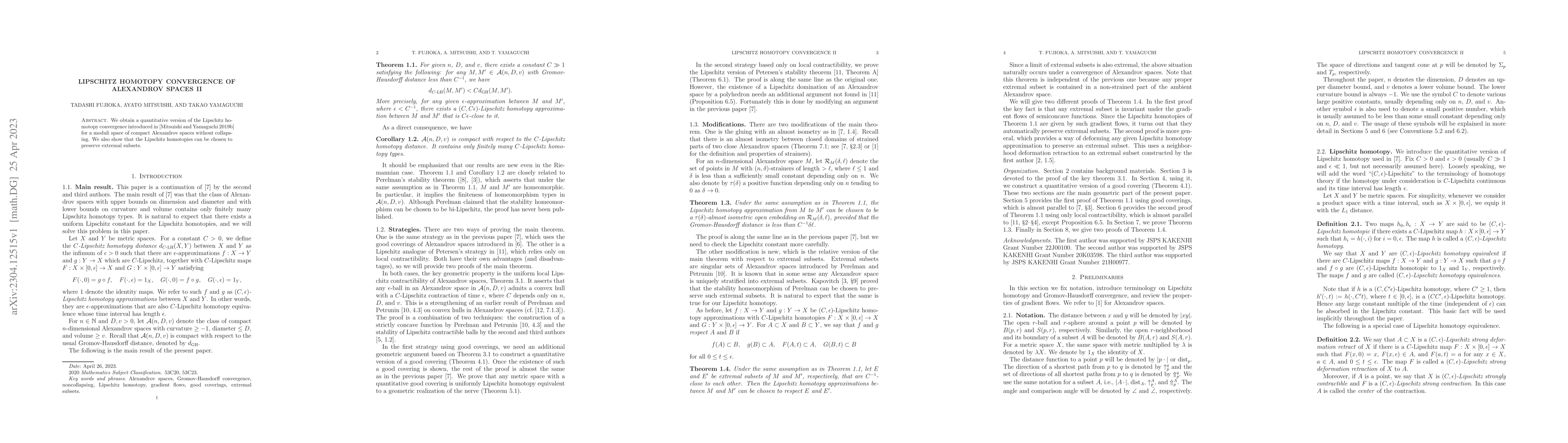 Thumbnail for Lipschitz homotopy convergence of Alexandrov spaces II