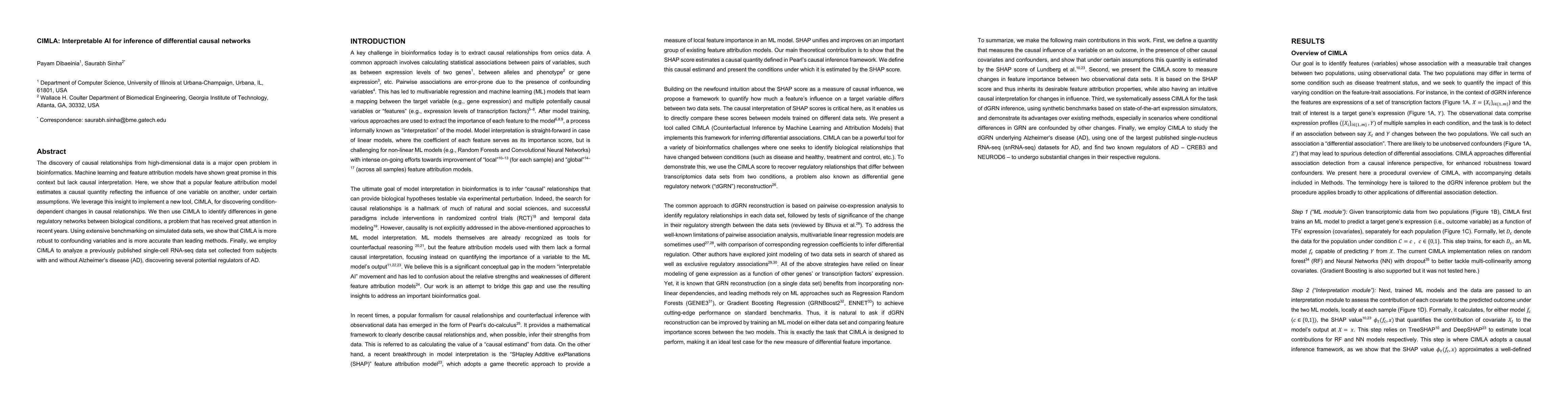 Thumbnail for CIMLA: Interpretable AI for inference of differential causal networks
