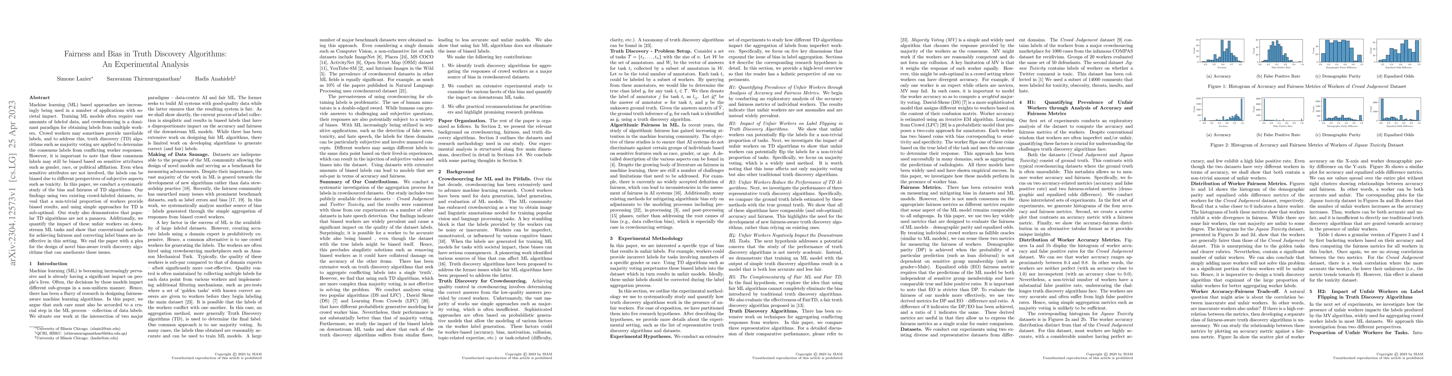 Thumbnail for Fairness and Bias in Truth Discovery Algorithms: An Experimental
  Analysis
