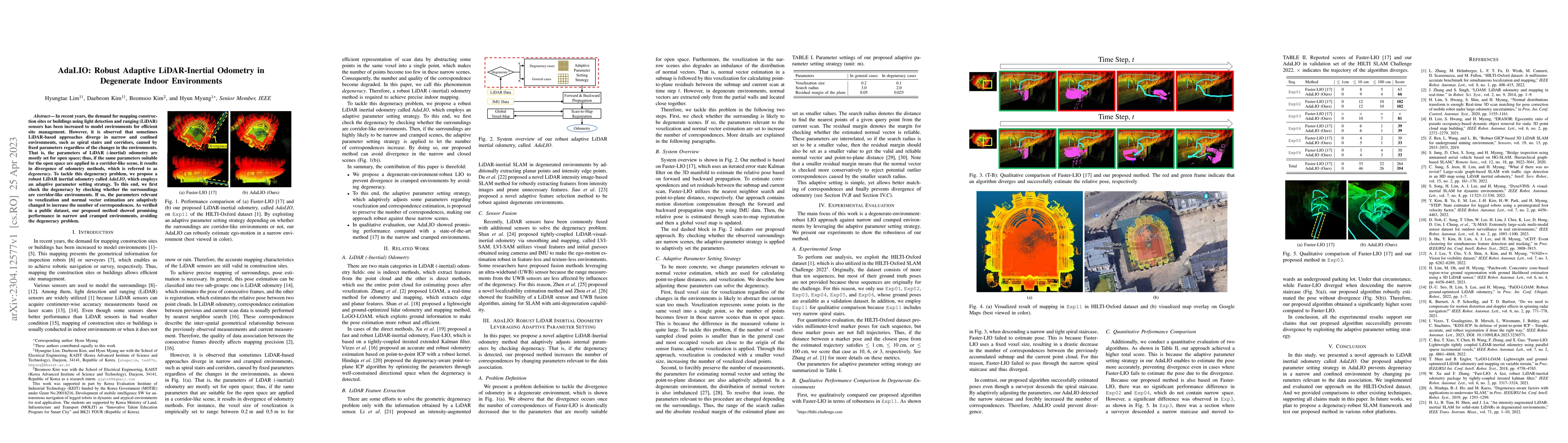 Thumbnail for AdaLIO: Robust Adaptive LiDAR-Inertial Odometry in Degenerate Indoor
  Environments