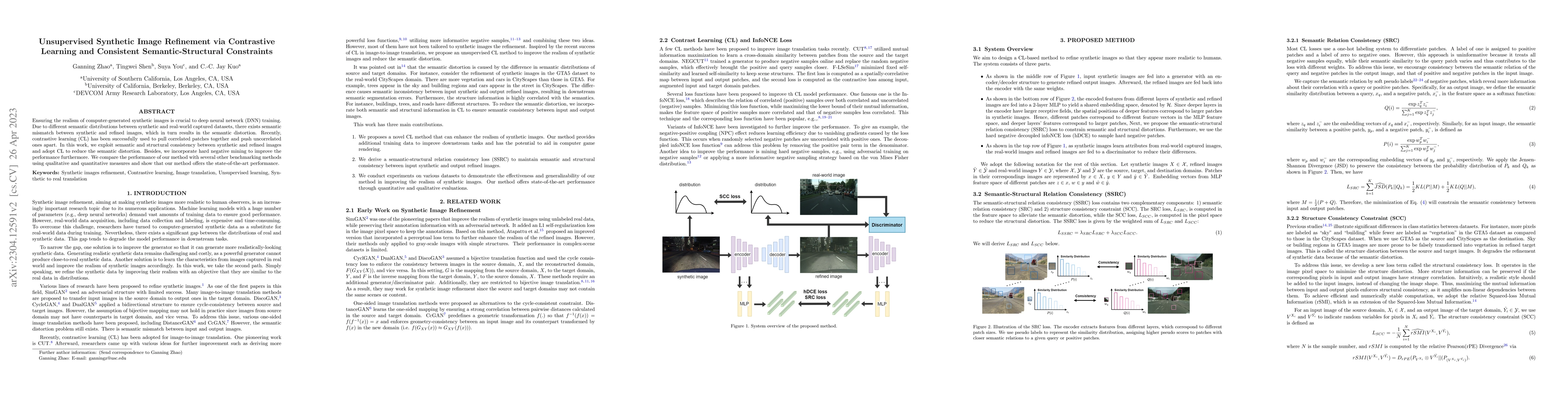 Thumbnail for Unsupervised Synthetic Image Refinement via Contrastive Learning and
  Consistent Semantic-Structural Constraints