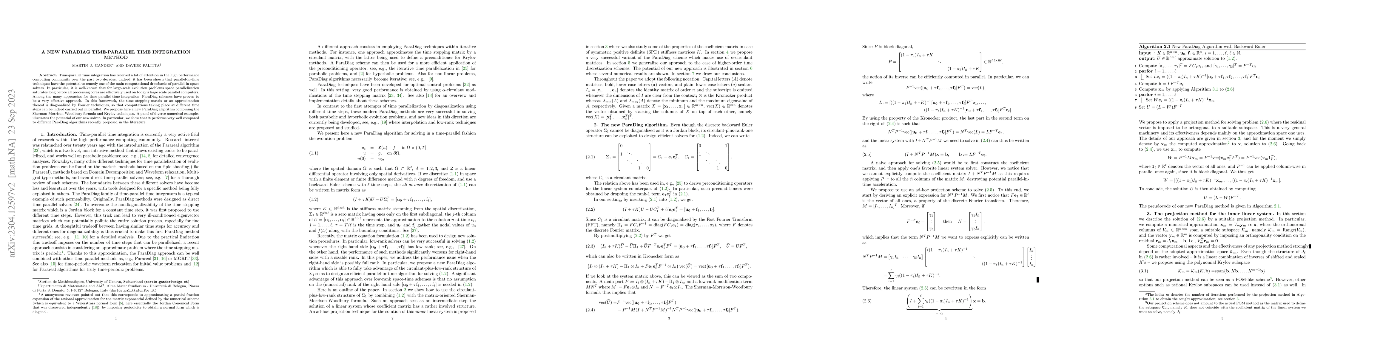 Thumbnail for A new ParaDiag time-parallel time integration method