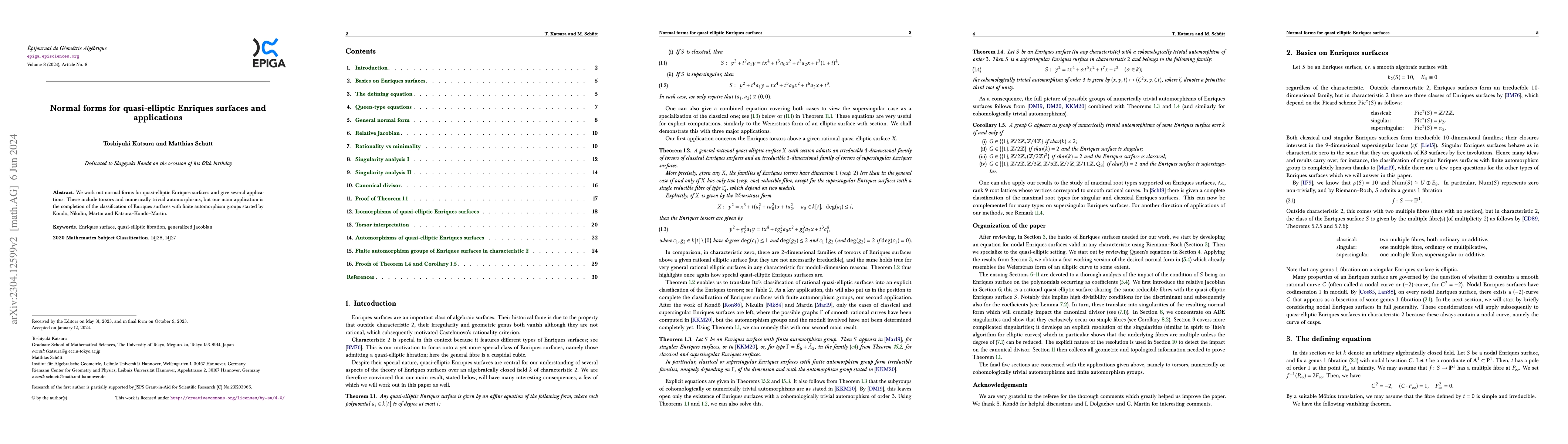 Thumbnail for Normal forms for quasi-elliptic Enriques surfaces and applications