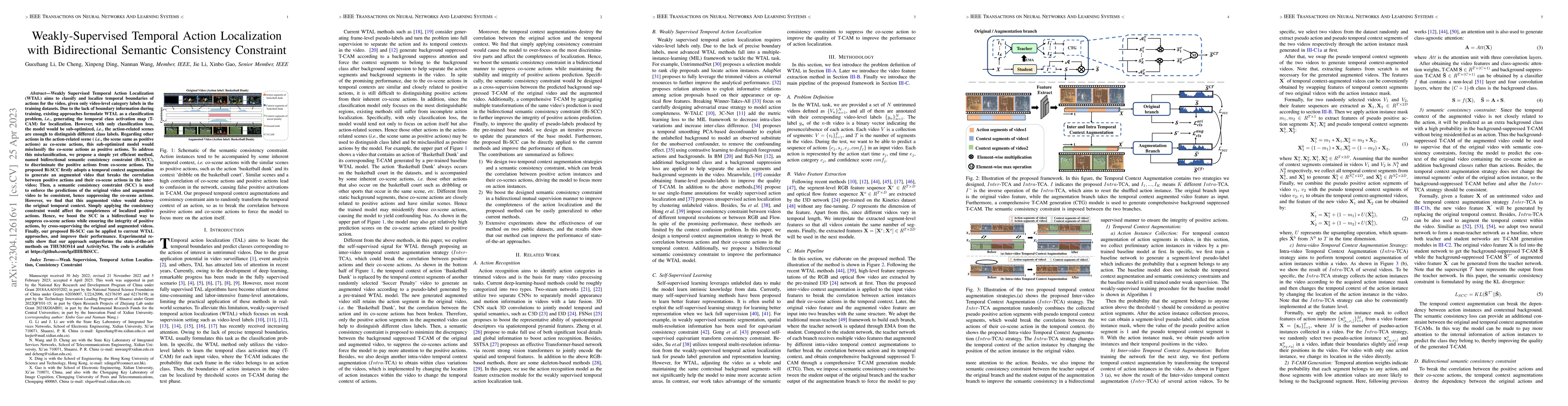 Thumbnail for Weakly-Supervised Temporal Action Localization with Bidirectional
  Semantic Consistency Constraint