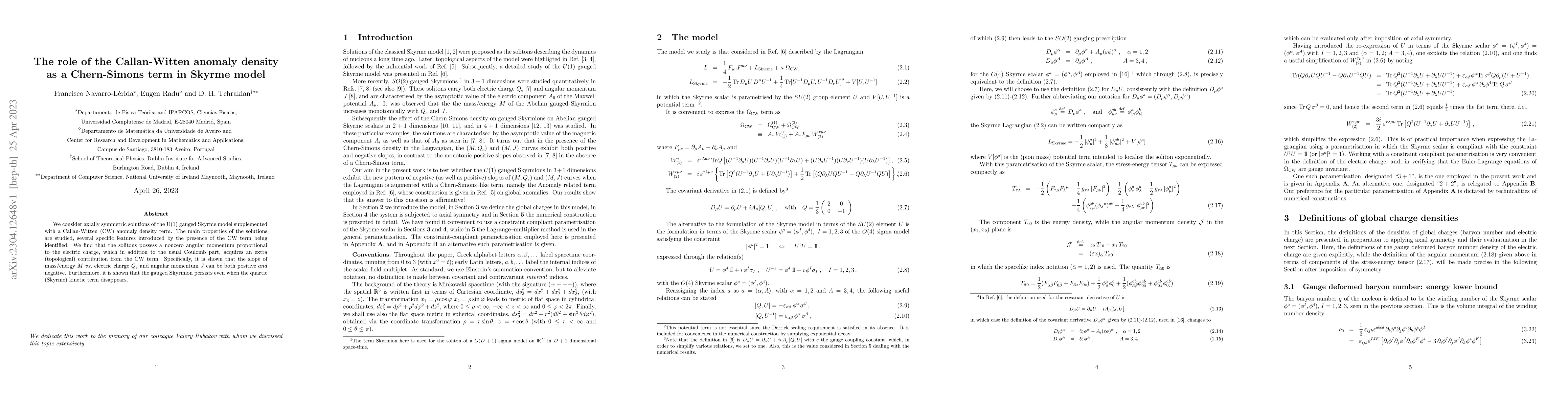 Thumbnail for The role of the Callan-Witten anomaly density as a Chern-Simons term in
  Skyrme model