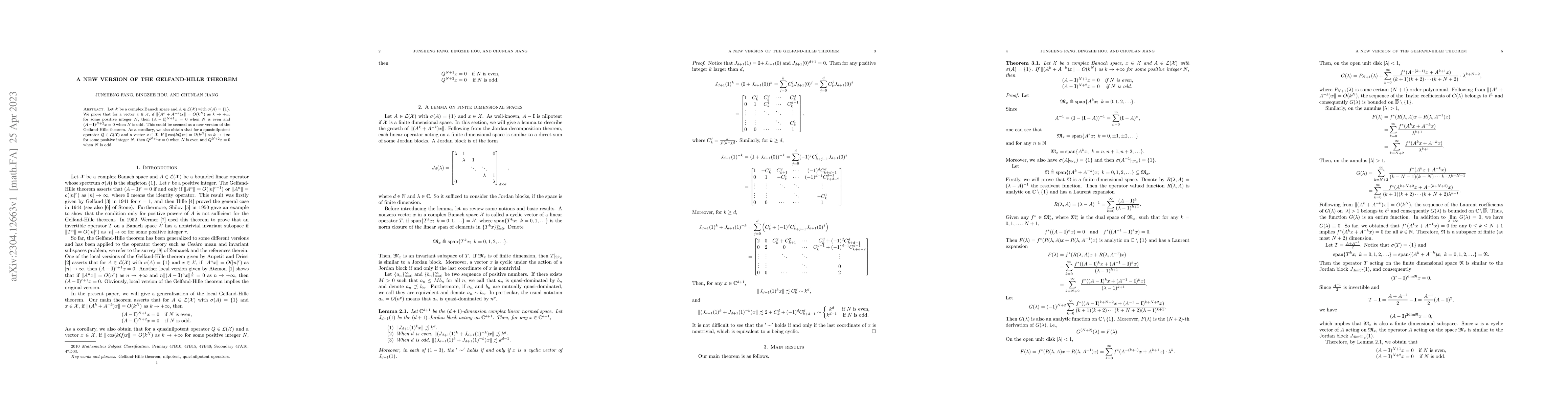 Thumbnail for A new version of the Gelfand-Hille theorem