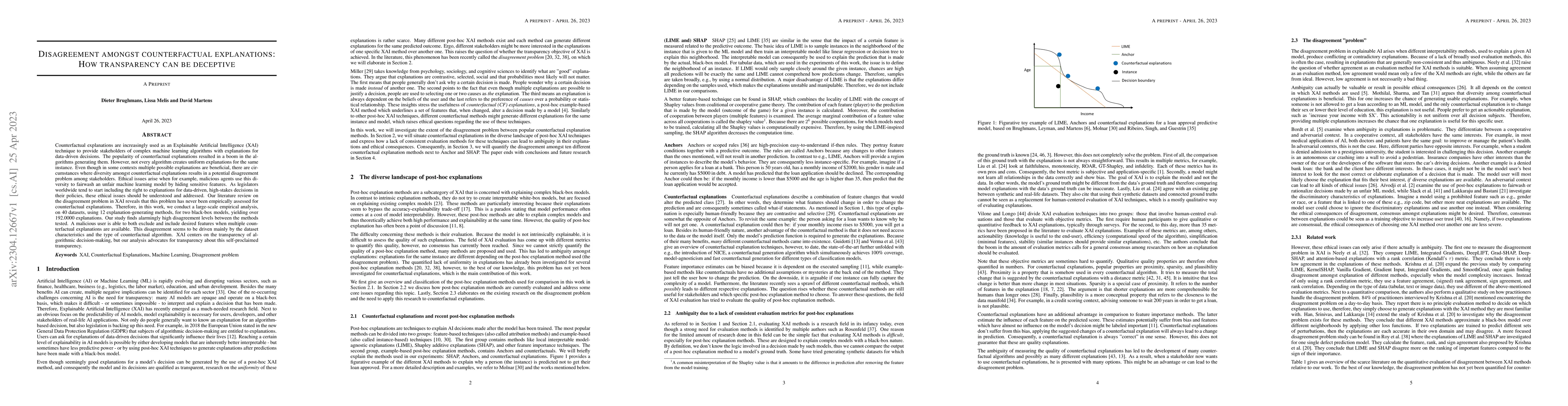 Thumbnail for Disagreement amongst counterfactual explanations: How transparency can
  be deceptive