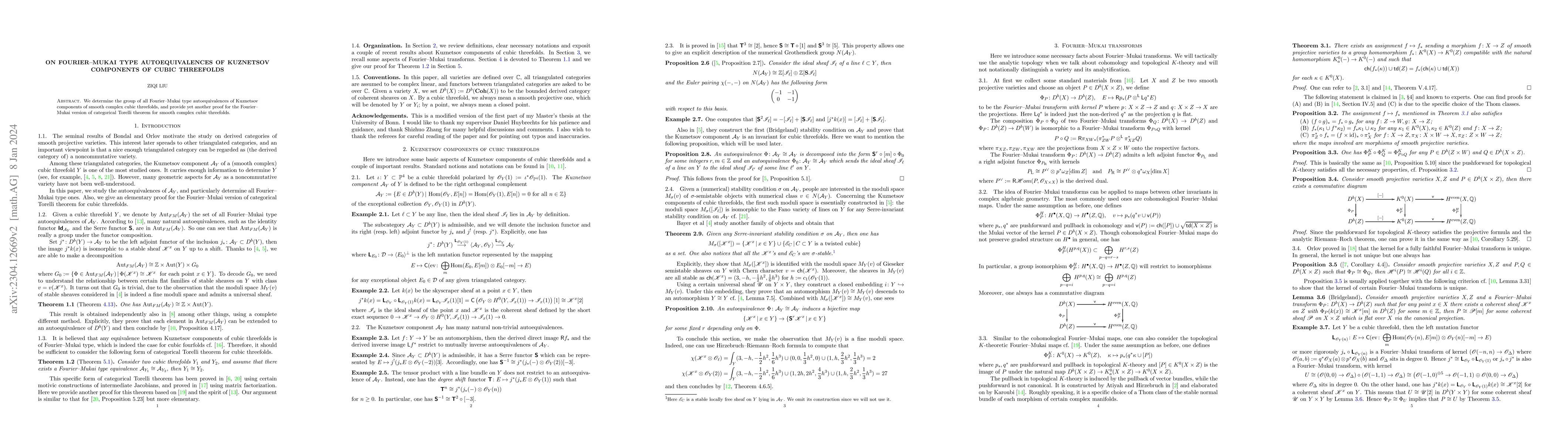 Thumbnail for On Fourier-Mukai type autoequivalences of Kuznetsov components of cubic
  threefolds