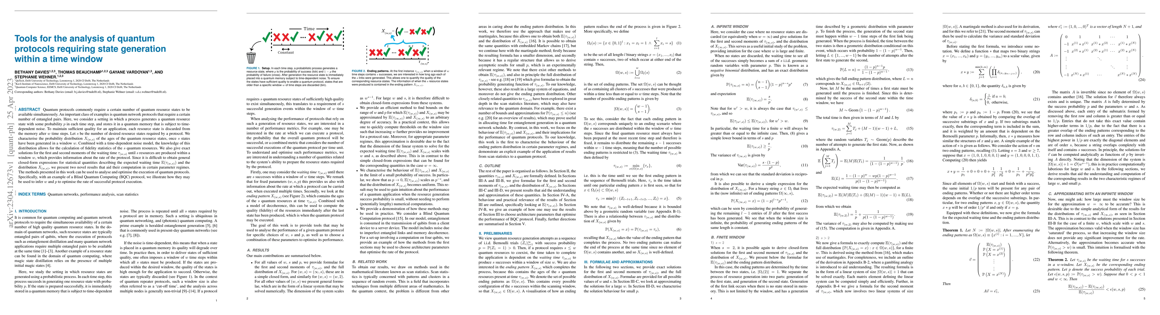 Thumbnail for Tools for the analysis of quantum protocols requiring state generation
  within a time window