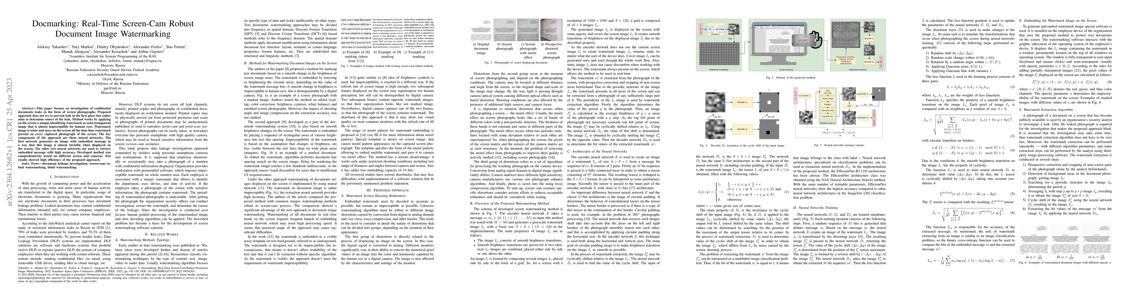 Thumbnail for Docmarking: Real-Time Screen-Cam Robust Document Image Watermarking