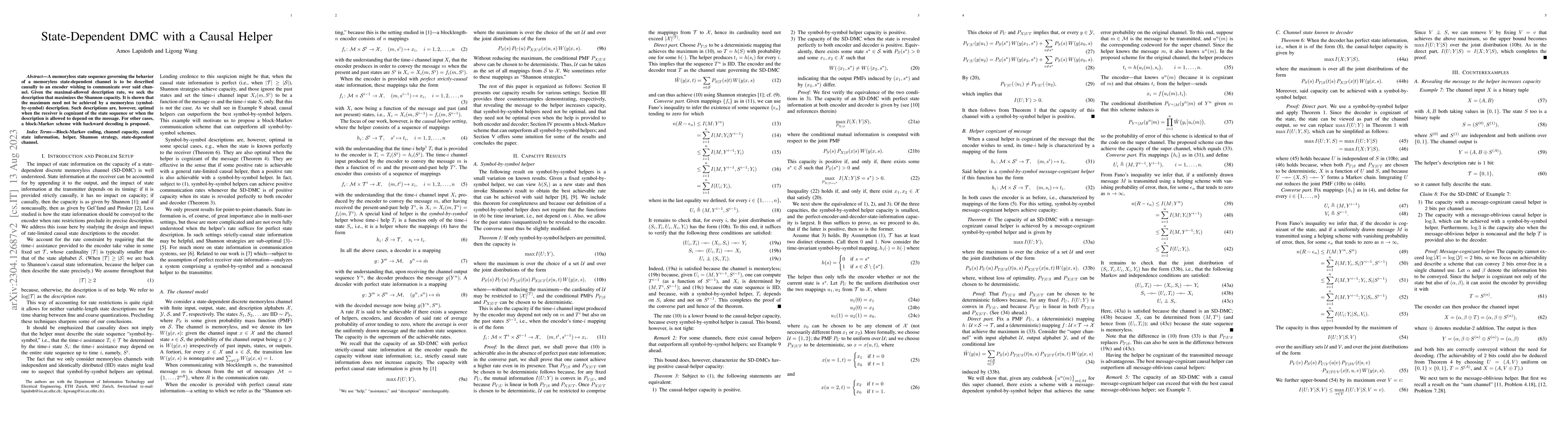 Thumbnail for State-Dependent DMC with a Causal Helper
