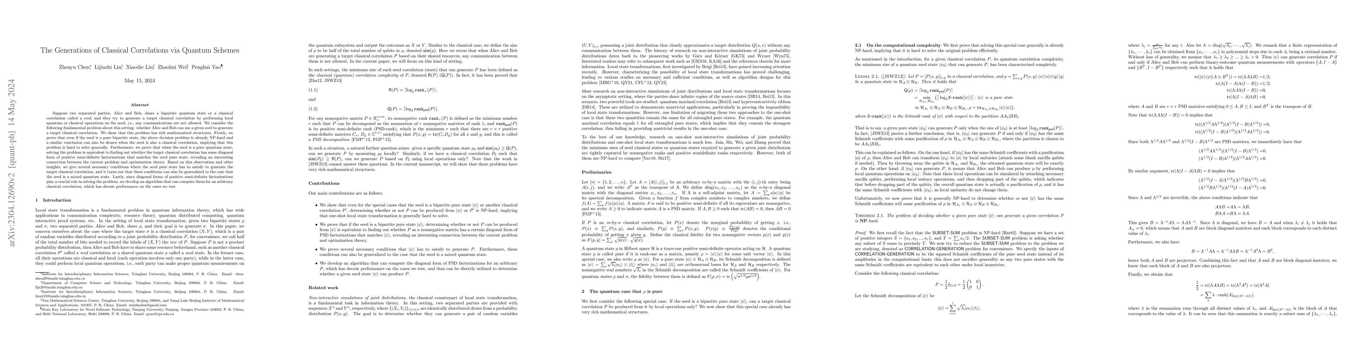 Thumbnail for The Generations of Classical Correlations via Quantum Schemes