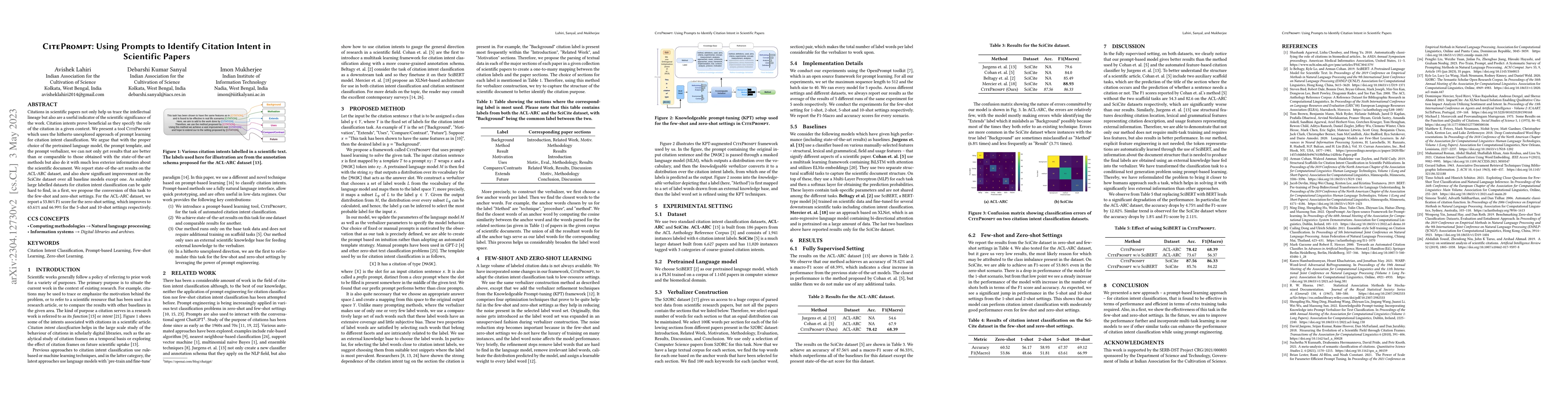 Thumbnail for CitePrompt: Using Prompts to Identify Citation Intent in Scientific
  Papers