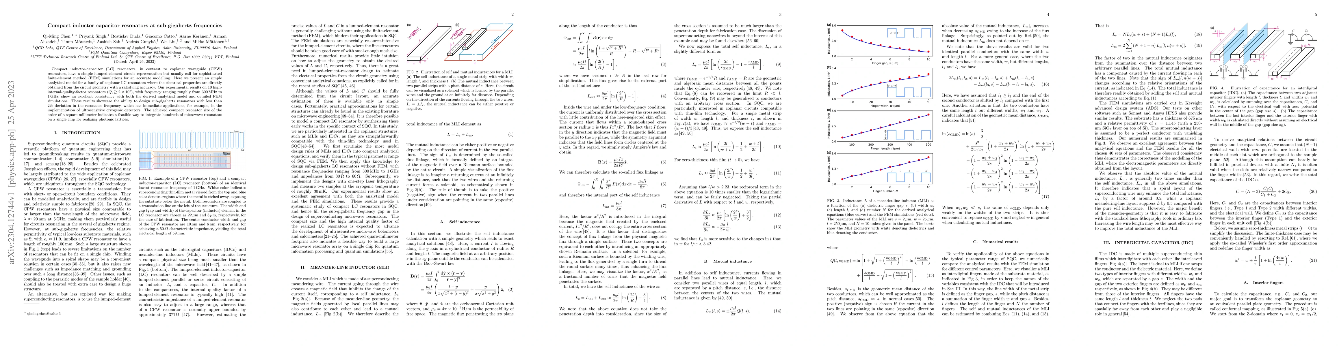Thumbnail for Compact inductor-capacitor resonators at sub-gigahertz frequencies