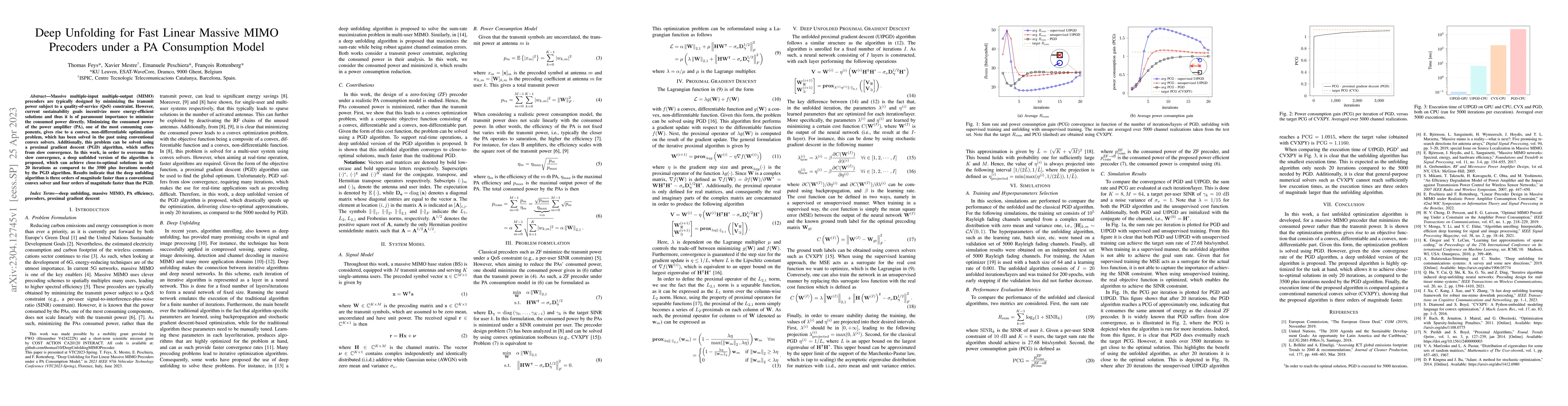 Thumbnail for Deep Unfolding for Fast Linear Massive MIMO Precoders under a PA
  Consumption Model