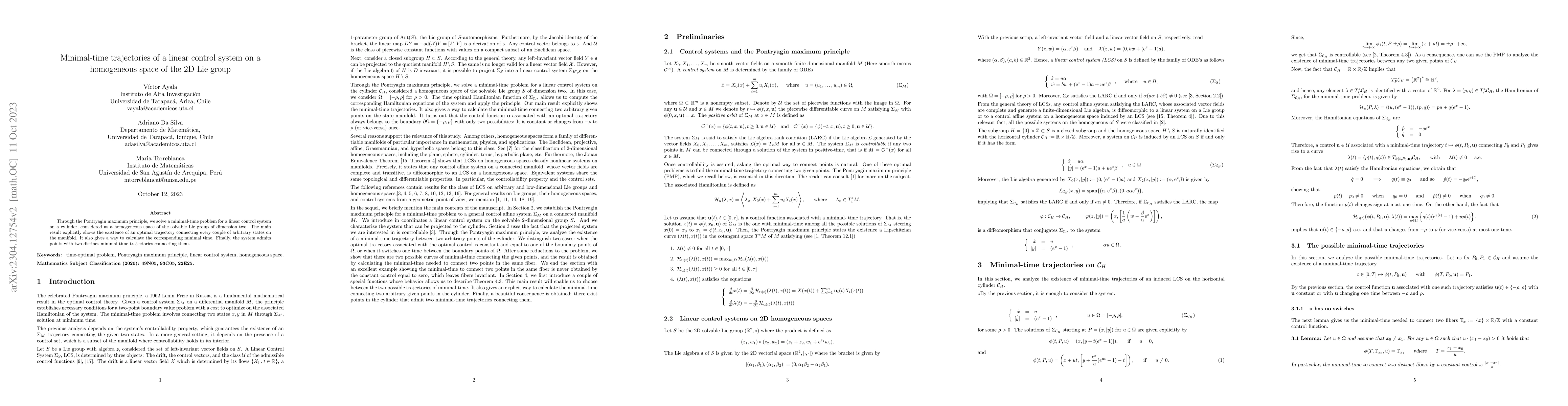 Thumbnail for Minimal-time trajectories of a linear control system on a homogeneous
  space of the 2D Lie group