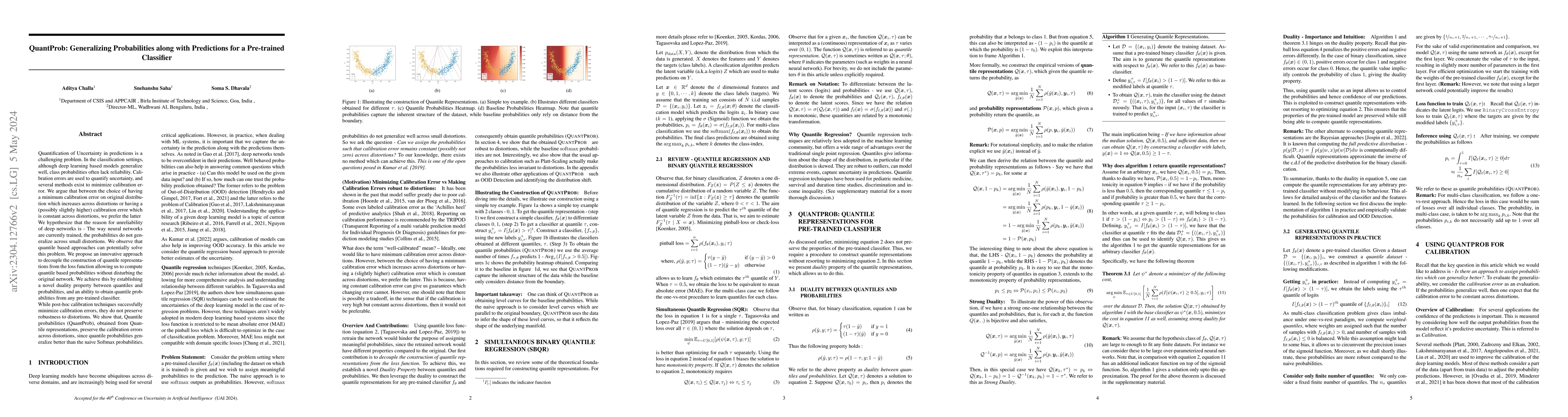 Thumbnail for QuantProb: Generalizing Probabilities along with Predictions for a
  Pre-trained Classifier