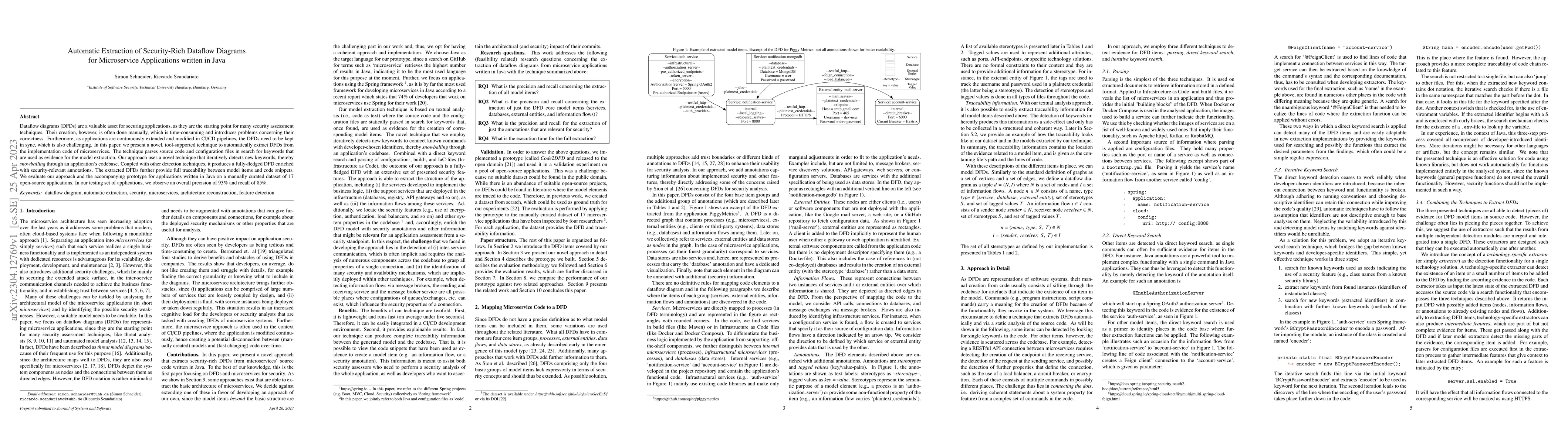 Thumbnail for Automatic Extraction of Security-Rich Dataflow Diagrams for Microservice
  Applications written in Java