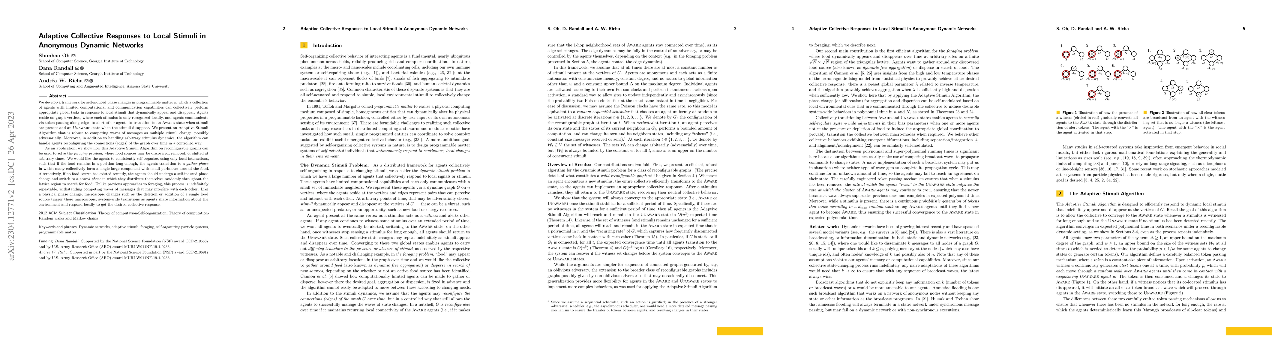 Thumbnail for Adaptive Collective Responses to Local Stimuli in Anonymous Dynamic
  Networks