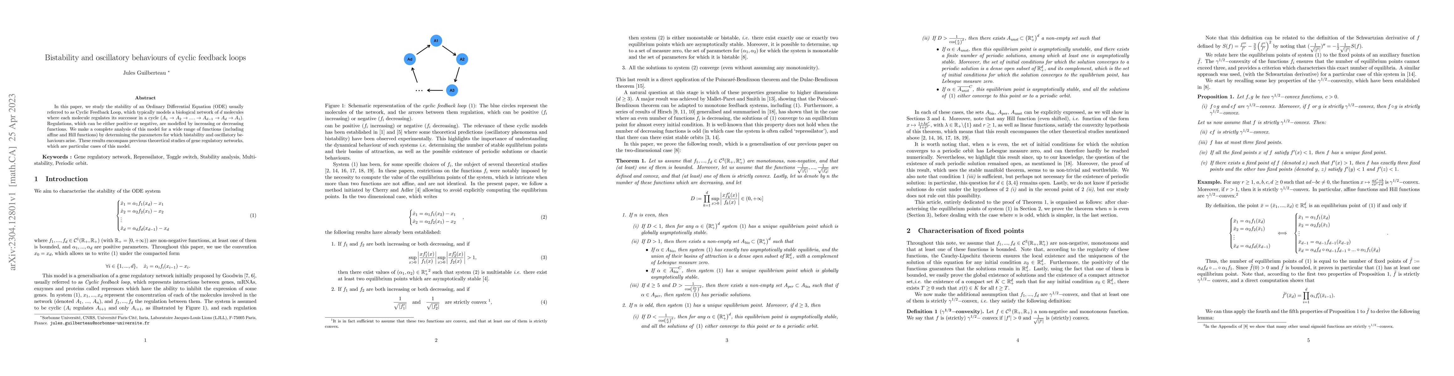 Thumbnail for Bistability and oscillatory behaviours of cyclic feedback loops