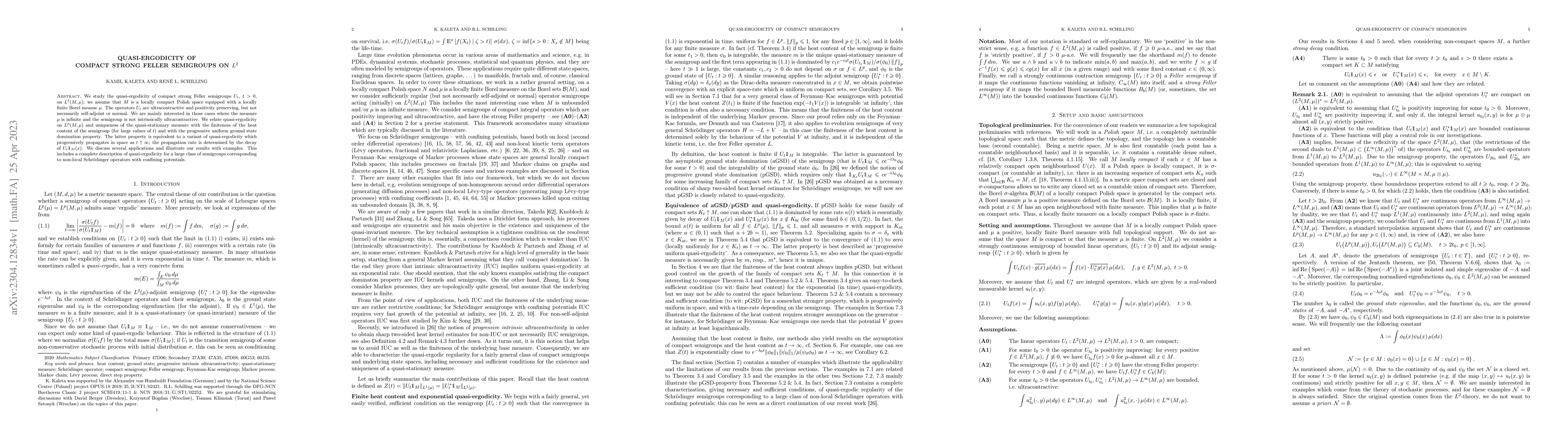 Thumbnail for Quasi-ergodicity of compact strong Feller semigroups on $L^2$
