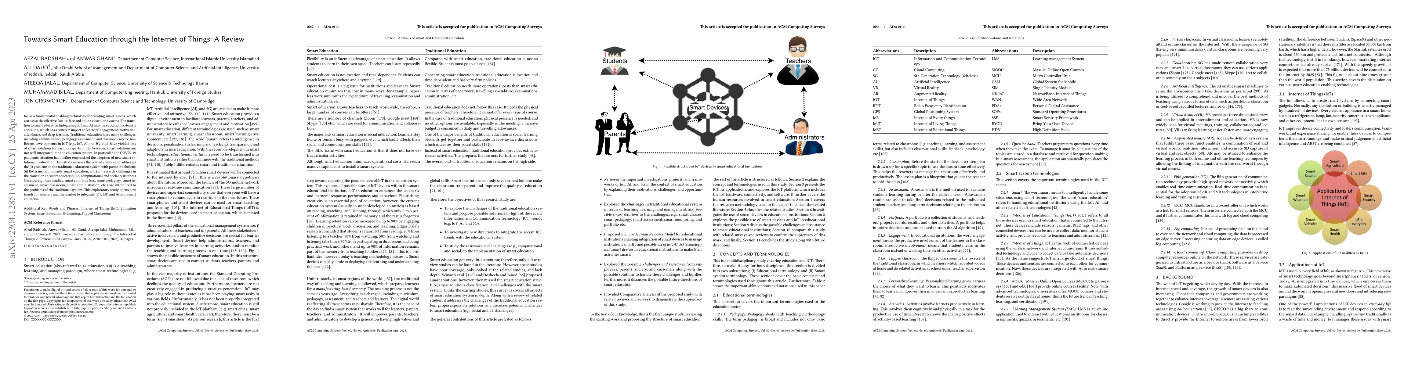 Thumbnail for Towards Smart Education through the Internet of Things: A Review
