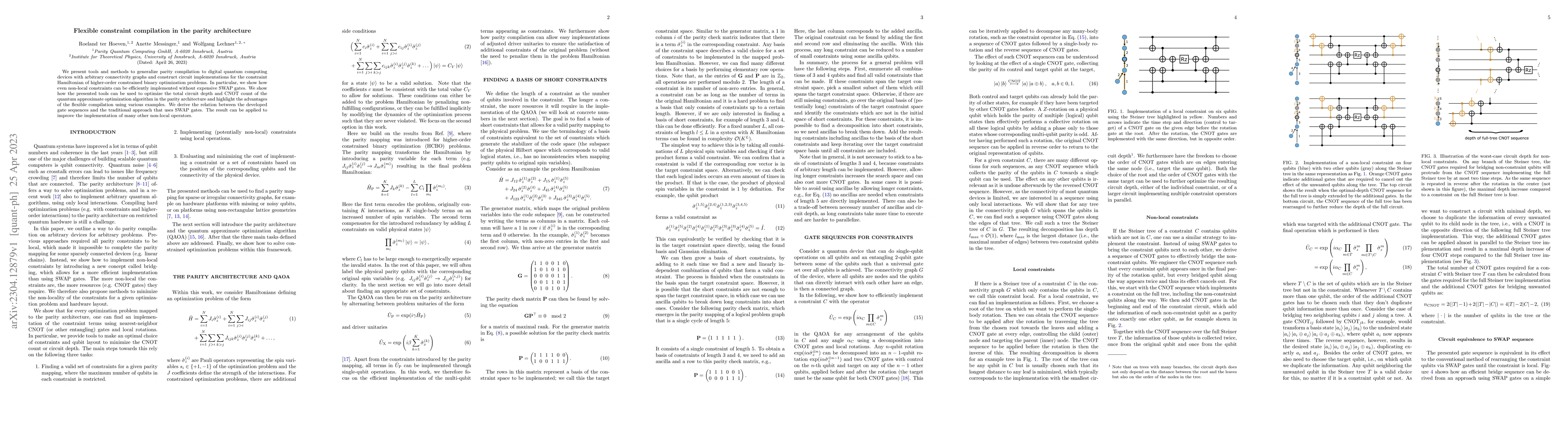 Thumbnail for Flexible constraint compilation in the parity architecture