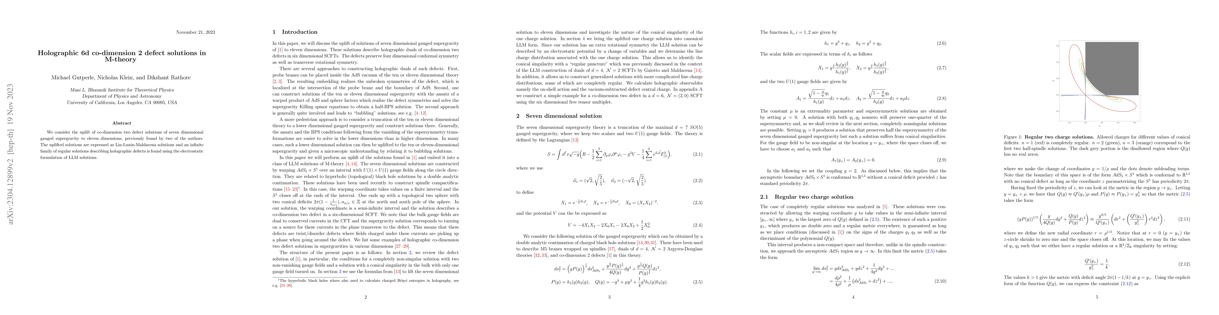 Thumbnail for Holographic 6d co-dimension 2 defect solutions in M-theory