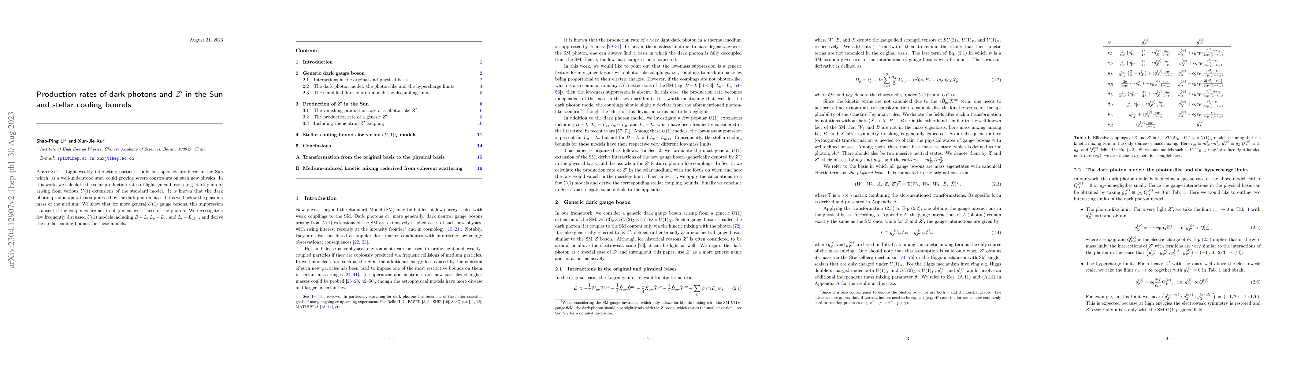 Thumbnail for Production rates of dark photons and $Z'$ in the Sun and stellar cooling
  bounds