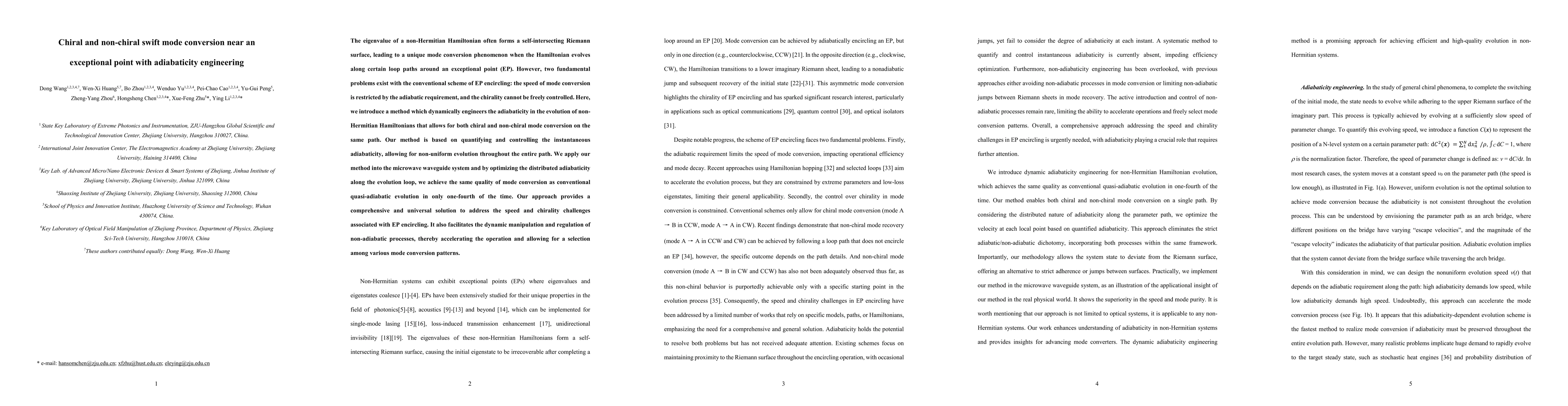 Thumbnail for Chiral and non-chiral swift mode conversion near an exception point with
  dynamic adiabaticity engineering
